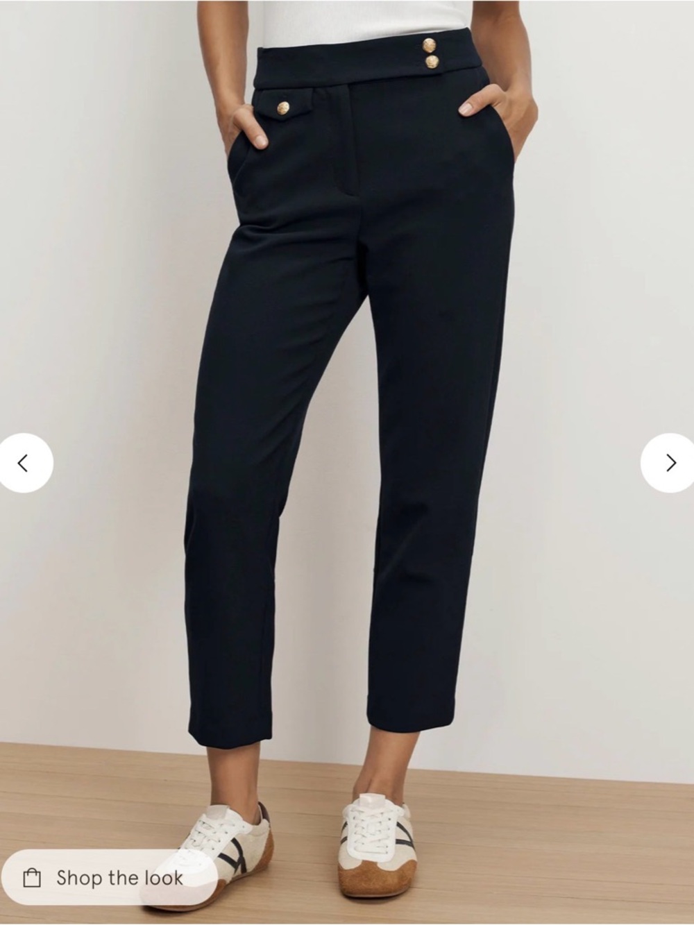 Veronica Beard Renzo Crest Button Pant - navy and gold buttons SIZE 8
